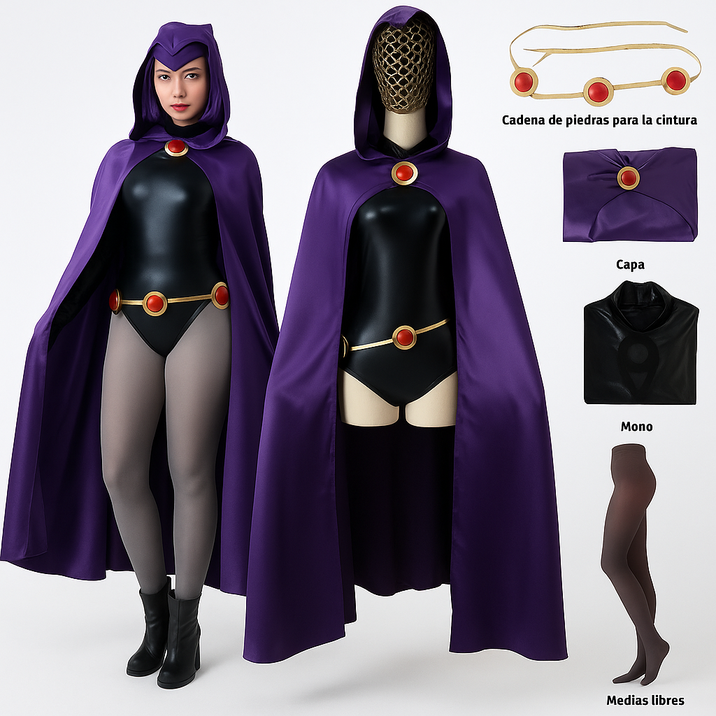 💜🔥 Disfraz Teen Titans Raven / Starfire / Peluca ✨ | 🎃 Halloween 2025 👻