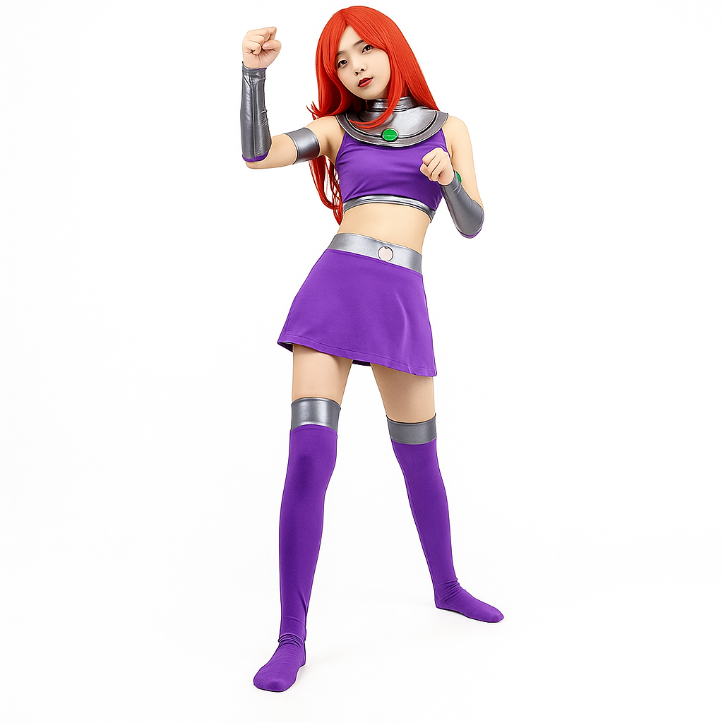💜🔥 Disfraz Teen Titans Raven / Starfire / Peluca ✨ | 🎃 Halloween 2025 👻