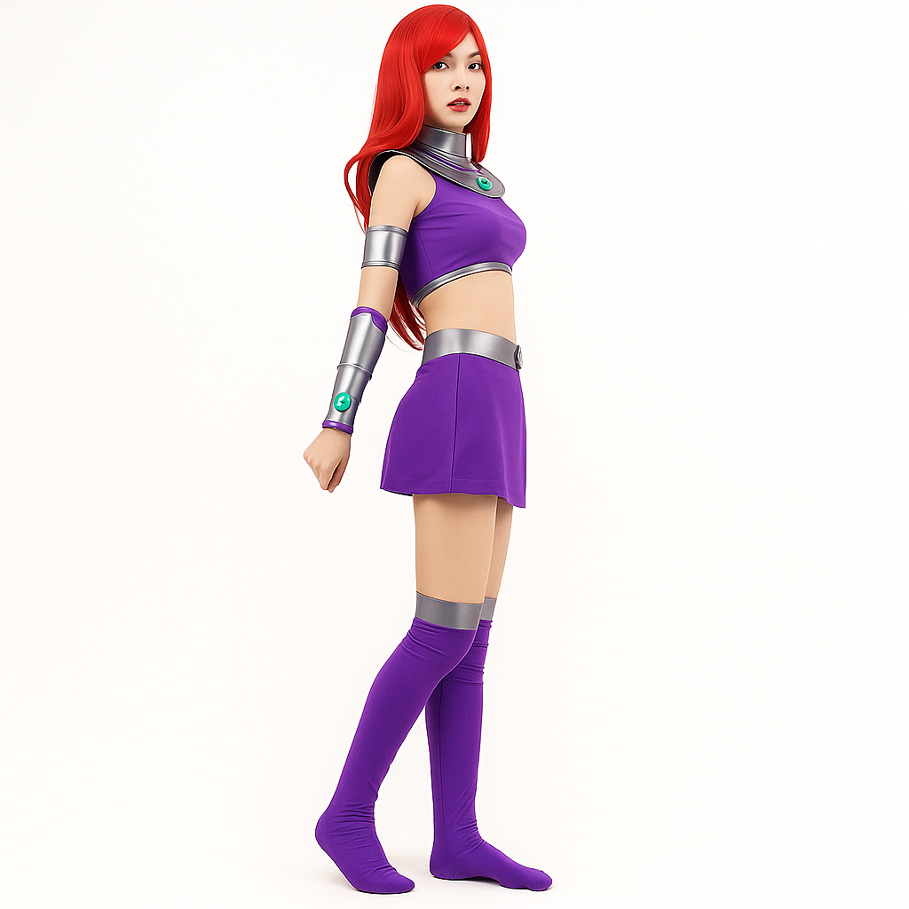 💜🔥 Disfraz Teen Titans Raven / Starfire / Peluca ✨ | 🎃 Halloween 2025 👻
