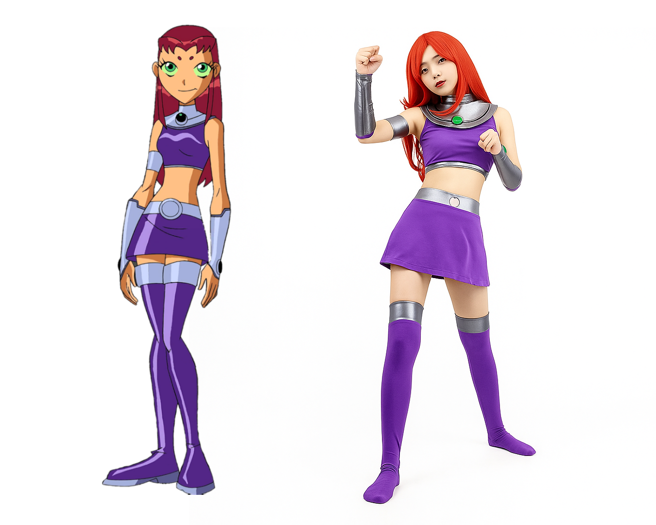 💜🔥 Disfraz Teen Titans Raven / Starfire / Peluca ✨ | 🎃 Halloween 2025 👻
