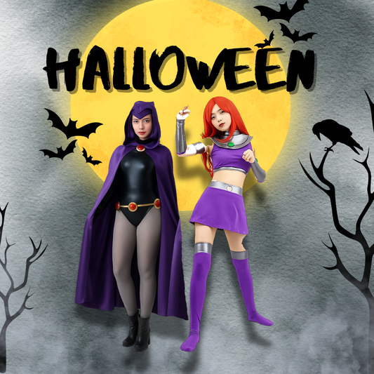 💜🔥 Disfraz Teen Titans Raven / Starfire / Peluca ✨ | 🎃 Halloween 2025 👻